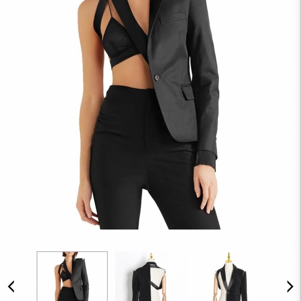 NEW black Tuxedo bralette blazer/ jacket Sz S